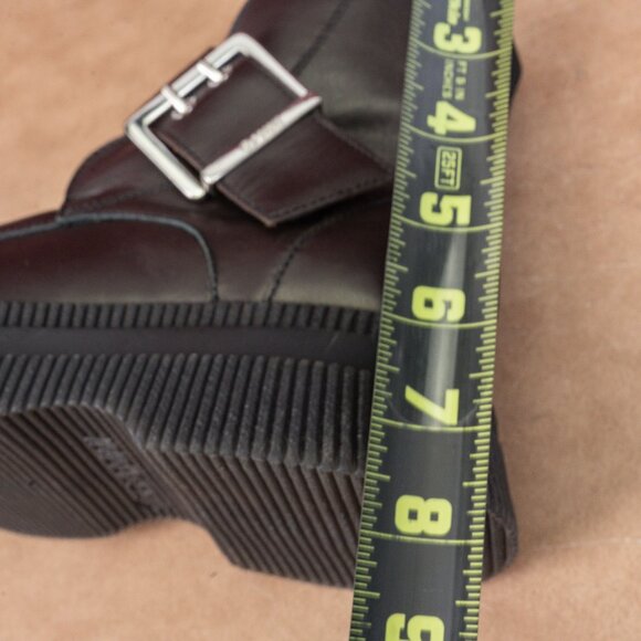 Ganni Creeper Monk Strap Dark Brown Leather Platform Ankle Boots 6.5US EUR37 - Picture 6 of 8